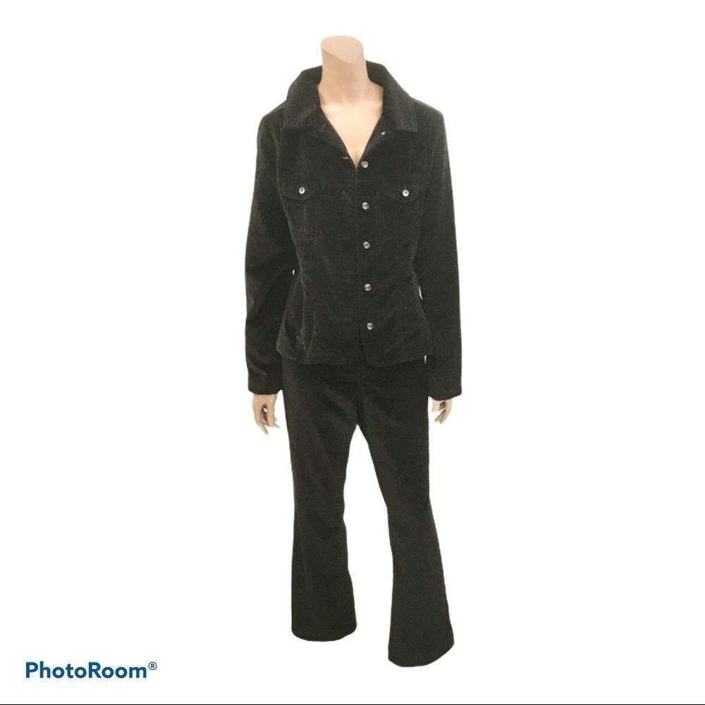 Faconnable Black Velvet Classic Jacket Pant Set 10